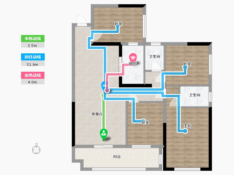 广西壮族自治区-玉林市-九龙社区-140.00-户型库-动静线