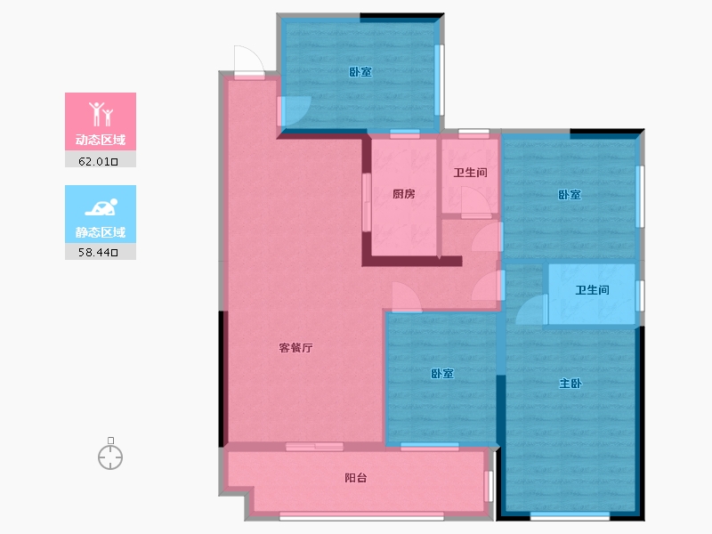 广西壮族自治区-玉林市-九龙社区-140.00-户型库-动静分区