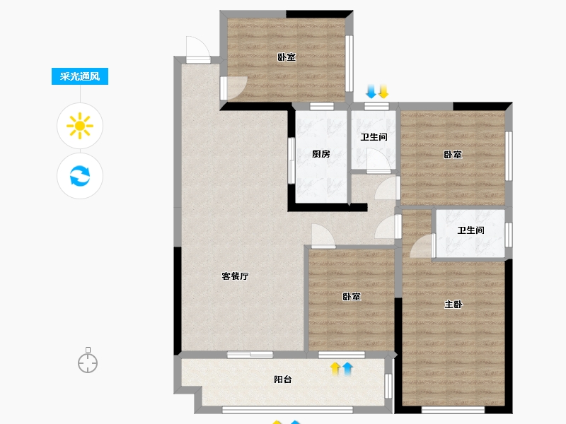 广西壮族自治区-玉林市-九龙社区-140.00-户型库-采光通风