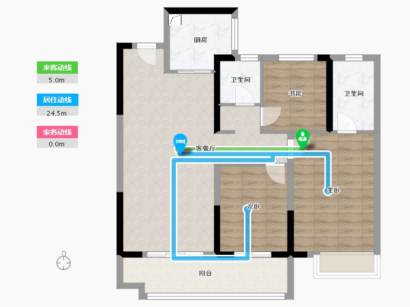 山东省-潍坊市-弘阳时光九樾-89.76-户型库-动静线