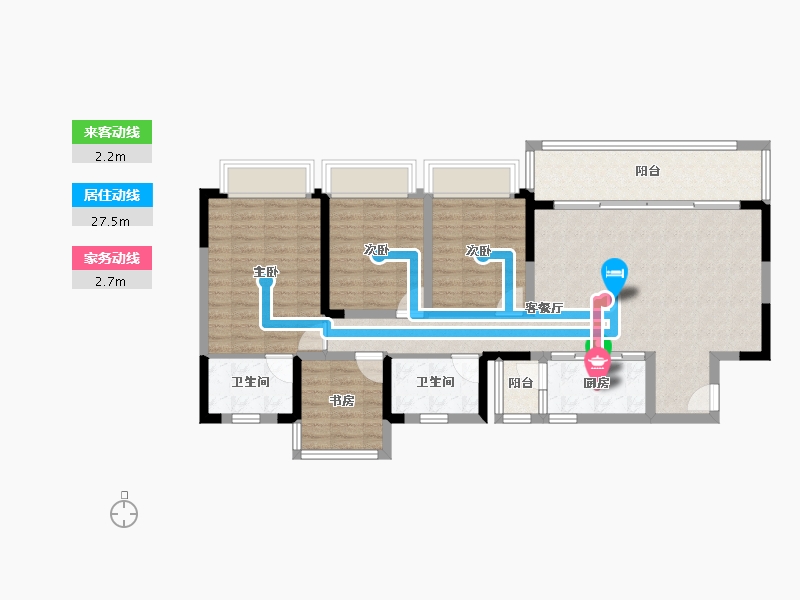 四川省-成都市-蓝光观岭雍锦半岛-100.87-户型库-动静线