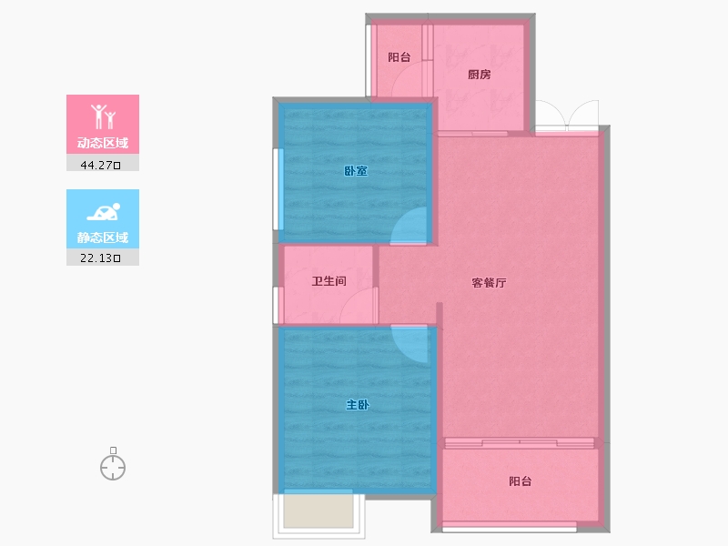 四川省-乐山市-祥和幸福里-59.73-户型库-动静分区