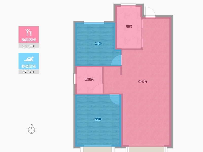 吉林省-长春市-长发万科荣光路59号-69.60-户型库-动静分区