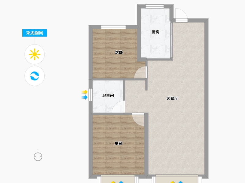 吉林省-长春市-长发万科荣光路59号-69.60-户型库-采光通风