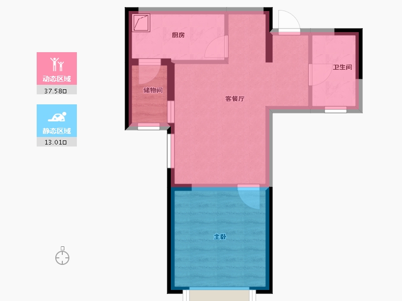 新疆维吾尔自治区-乌鲁木齐市-秦基高铁1号院-44.00-户型库-动静分区