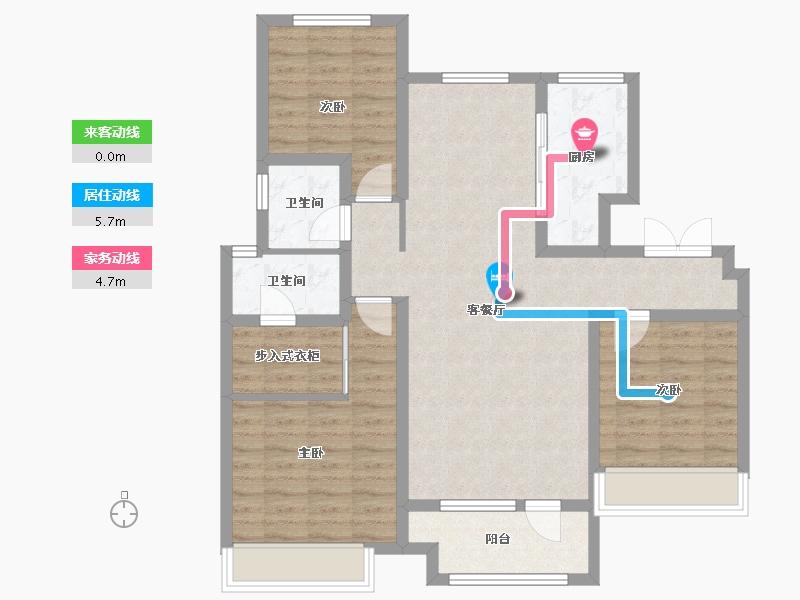 山东省-青岛市-鲁商·蓝岸国际-三期-90.00-户型库-动静线