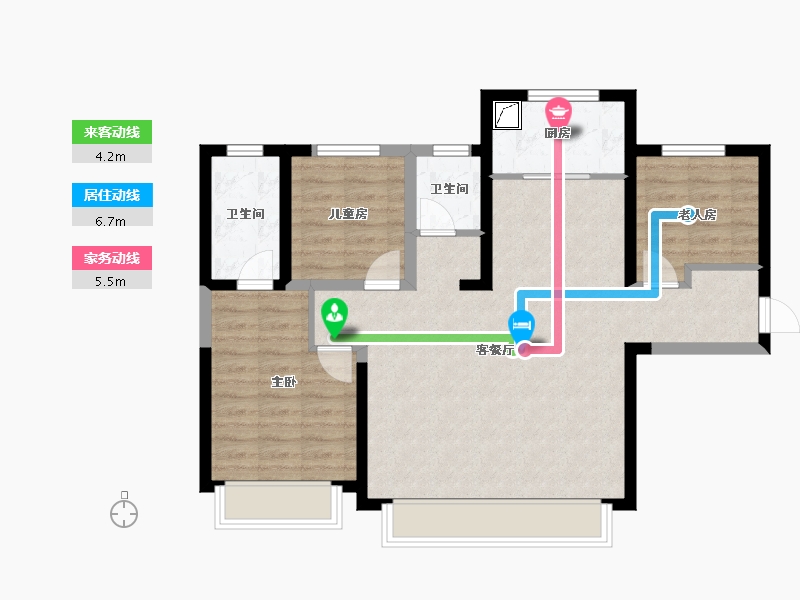 新疆维吾尔自治区-乌鲁木齐市-秦基高铁1号院-80.56-户型库-动静线