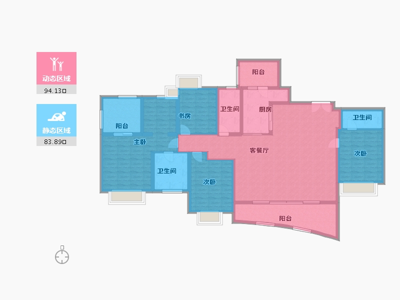 四川省-成都市-麓湖生态城-160.00-户型库-动静分区