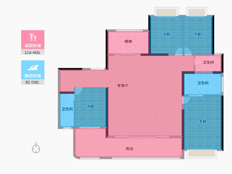 湖南省-长沙市-绿城凤起麓鸣-195.20-户型库-动静分区