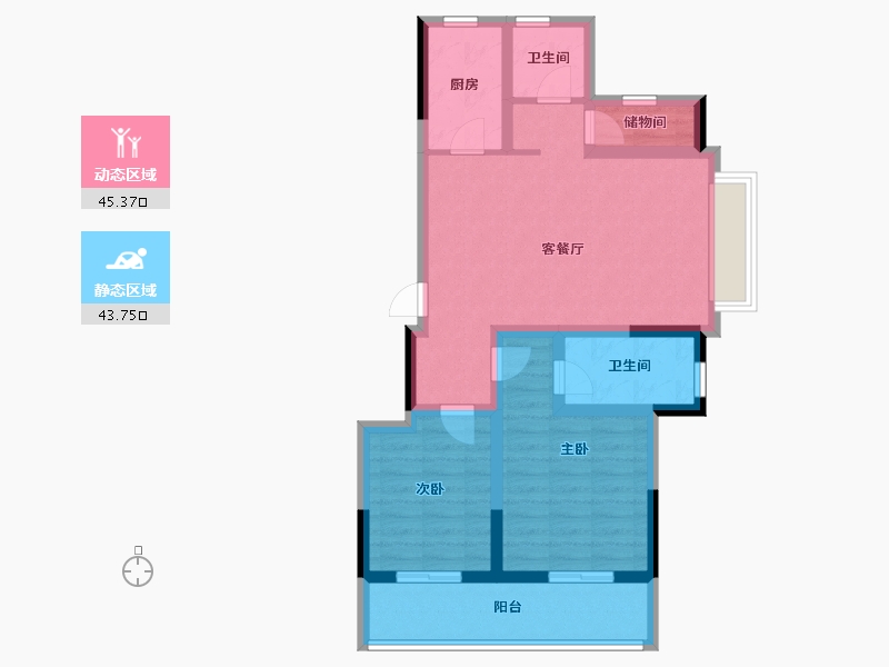 浙江省-杭州市-如沐清晖城-78.41-户型库-动静分区