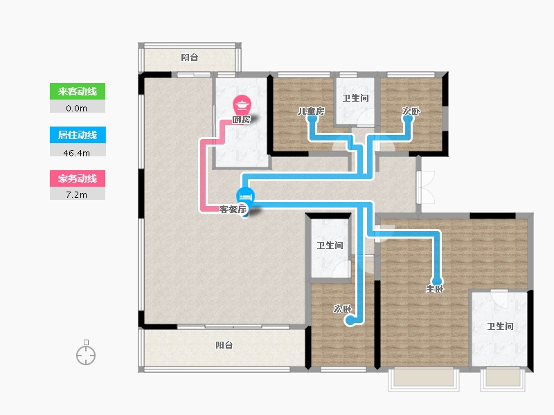 湖南省-长沙市-龙湖春江天曜二期-187.35-户型库-动静线