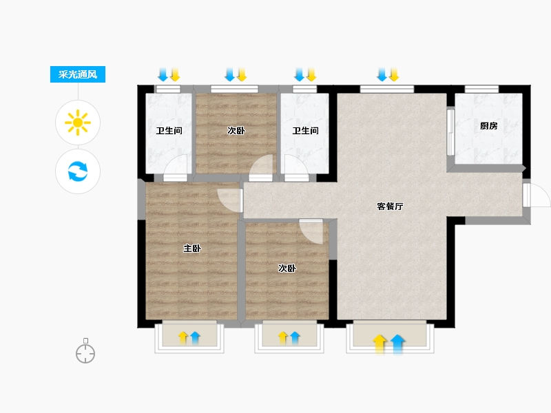 河北省-保定市-恒昌恒璟美筑-78.82-户型库-采光通风