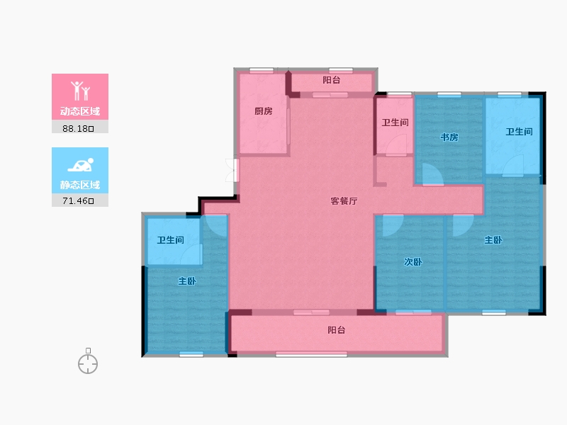 浙江省-宁波市-博洋水映天成-146.17-户型库-动静分区