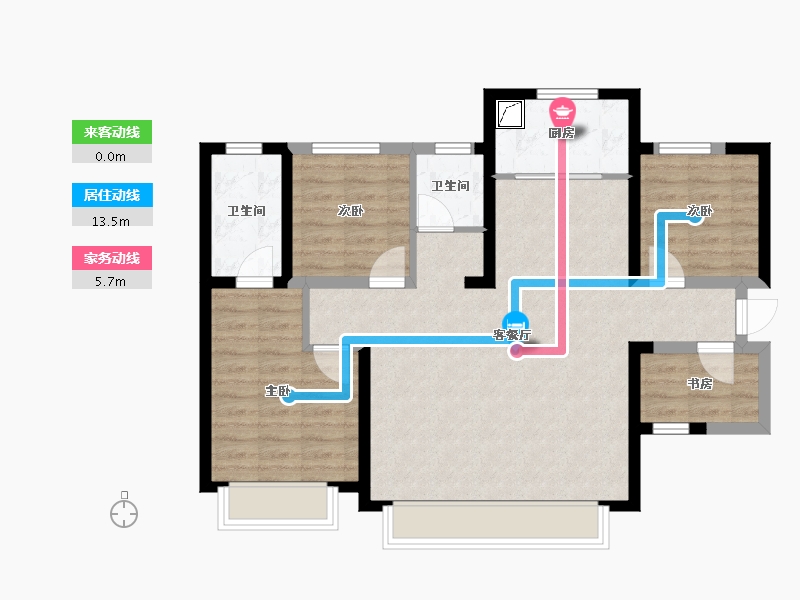 新疆维吾尔自治区-乌鲁木齐市-秦基高铁1号院-84.32-户型库-动静线