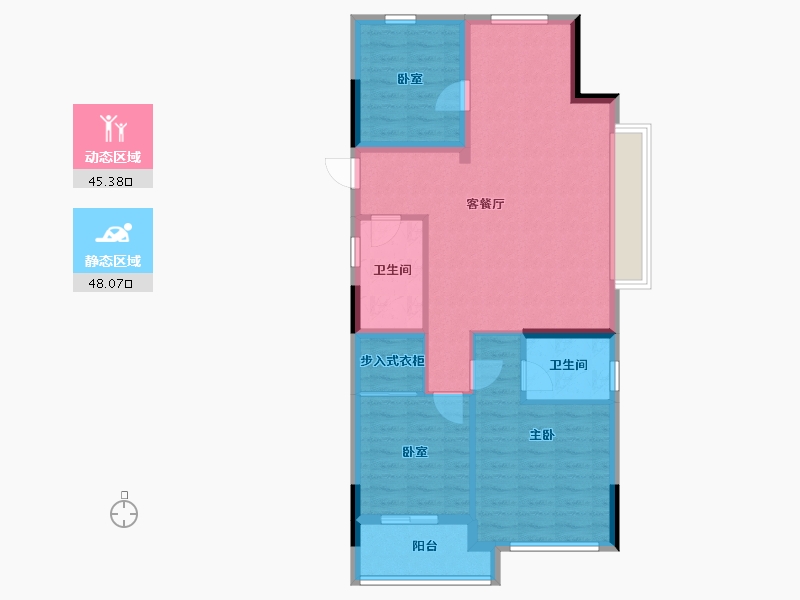 浙江省-杭州市-融悦天辰府-84.00-户型库-动静分区