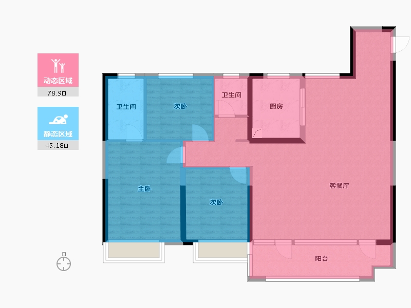 山东省-潍坊市-弘阳时光九樾-112.00-户型库-动静分区