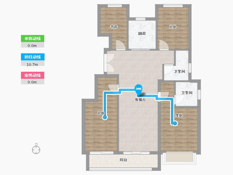 浙江省-台州市-滨江湖畔云邸-93.03-户型库-动静线