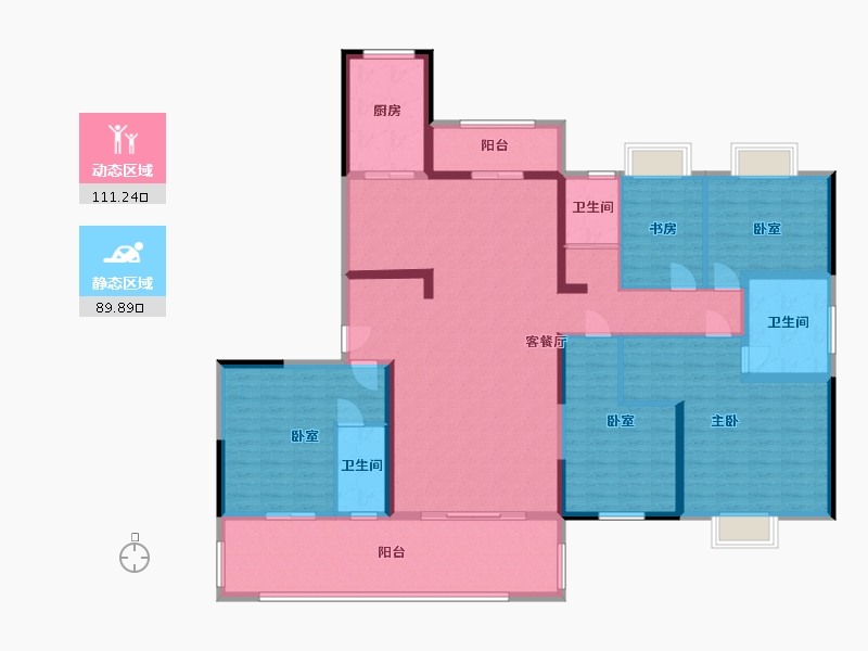 湖南省-岳阳市-碧桂园-215.00-户型库-动静分区