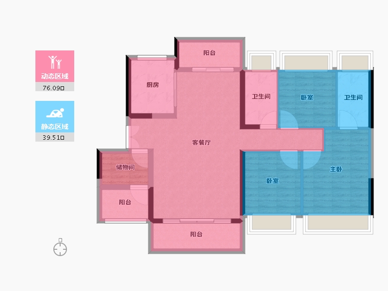 广东省-佛山市-建发融创雅居乐和玺-104.01-户型库-动静分区