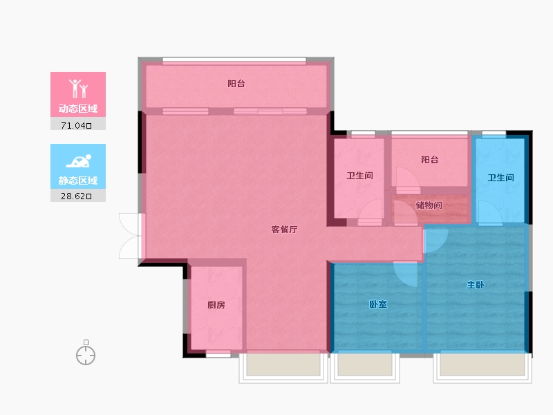 广东省-佛山市-东投龙安府-88.90-户型库-动静分区