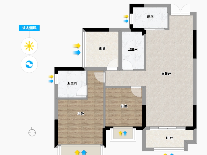 广东省-佛山市-东投龙安府-72.00-户型库-采光通风