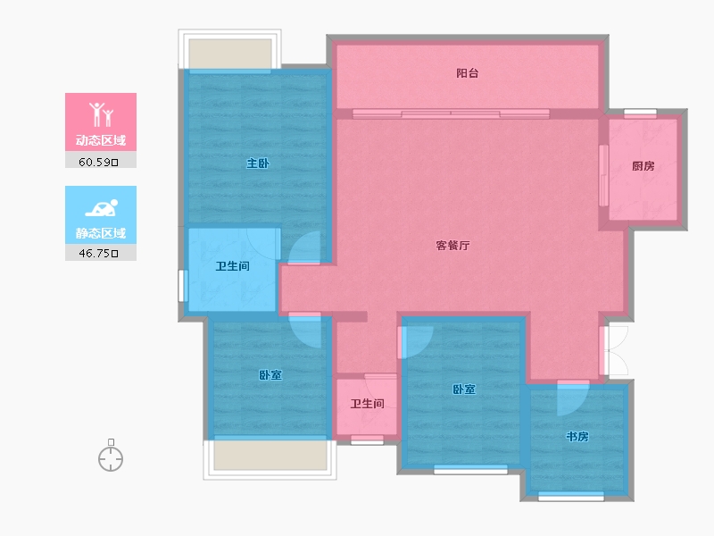 四川省-乐山市-祥和幸福里-95.94-户型库-动静分区