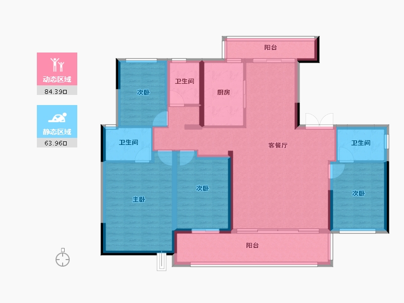 湖南省-长沙市-龙湖春江天曜二期-134.02-户型库-动静分区