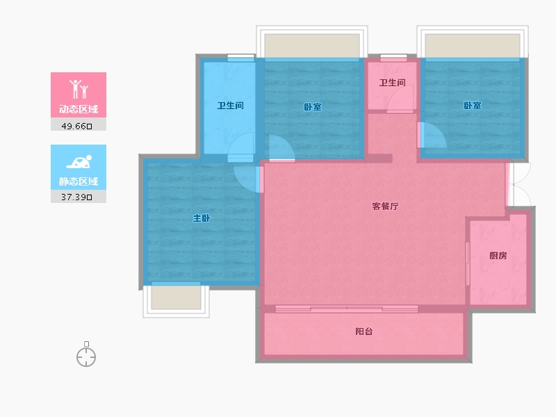 四川省-乐山市-祥和幸福里-77.85-户型库-动静分区