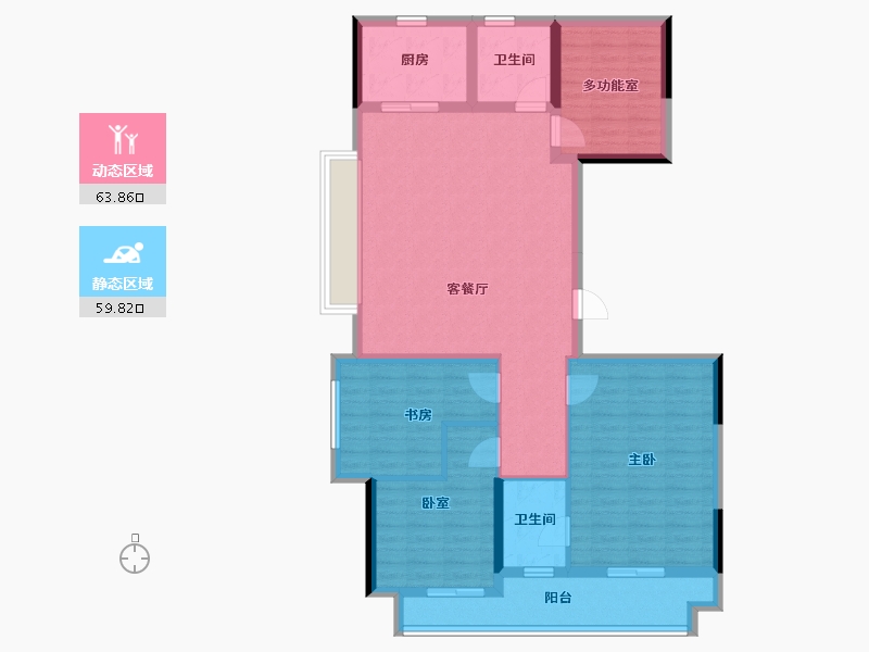 浙江省-杭州市-融悦天辰府-111.21-户型库-动静分区