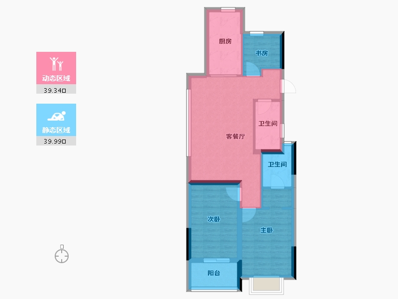 浙江省-杭州市-桃语春福里-70.40-户型库-动静分区