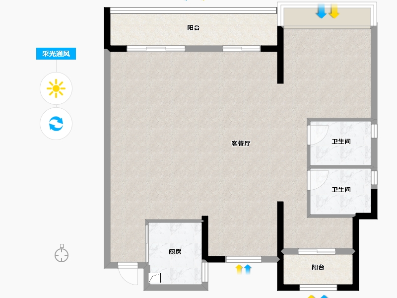 浙江省-温州市-星悦名筑-96.00-户型库-采光通风