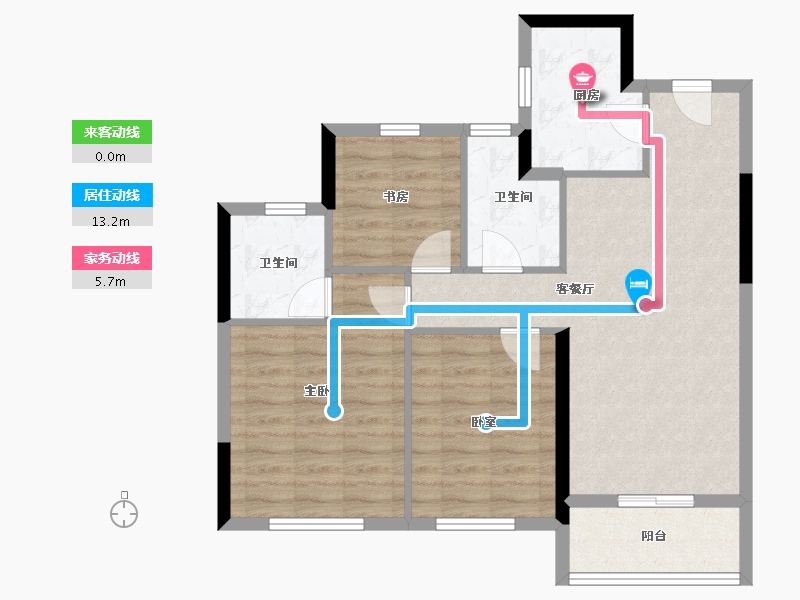 浙江省-杭州市-华景川科大湖沁宸园-78.12-户型库-动静线