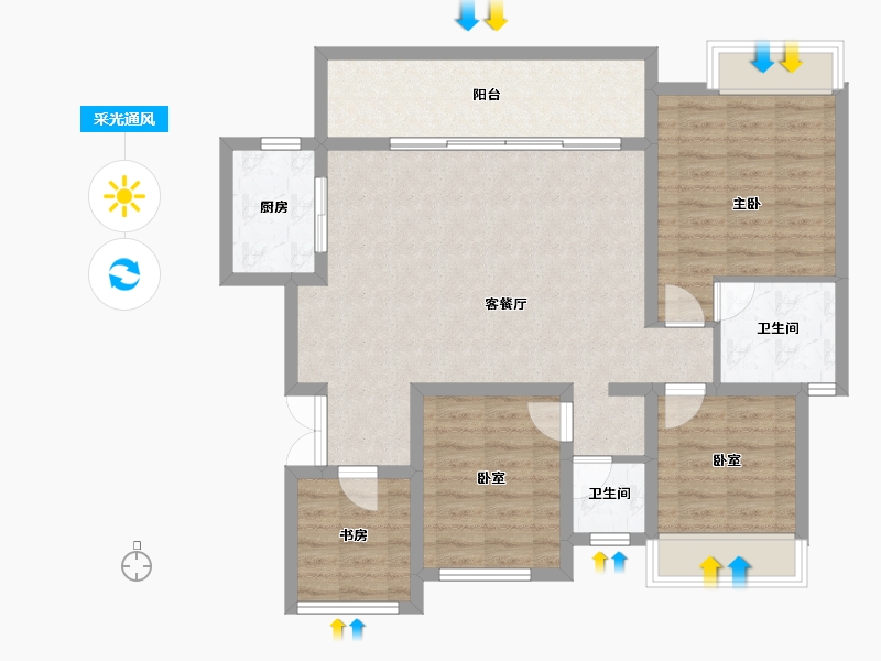 四川省-乐山市-祥和幸福里-97.09-户型库-采光通风