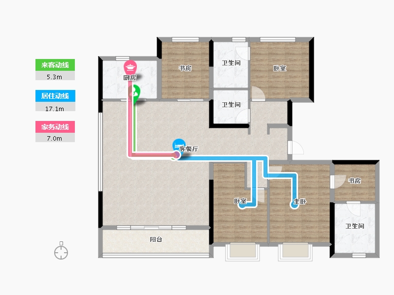 浙江省-杭州市-杭与城-145.25-户型库-动静线