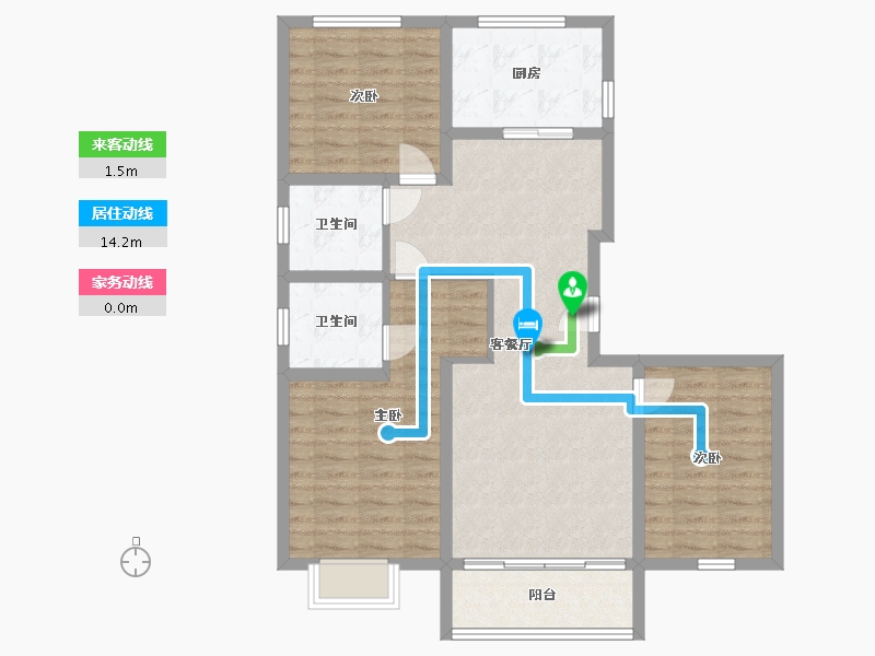 山西省-运城市-铭基悦龙台-二期-103.19-户型库-动静线