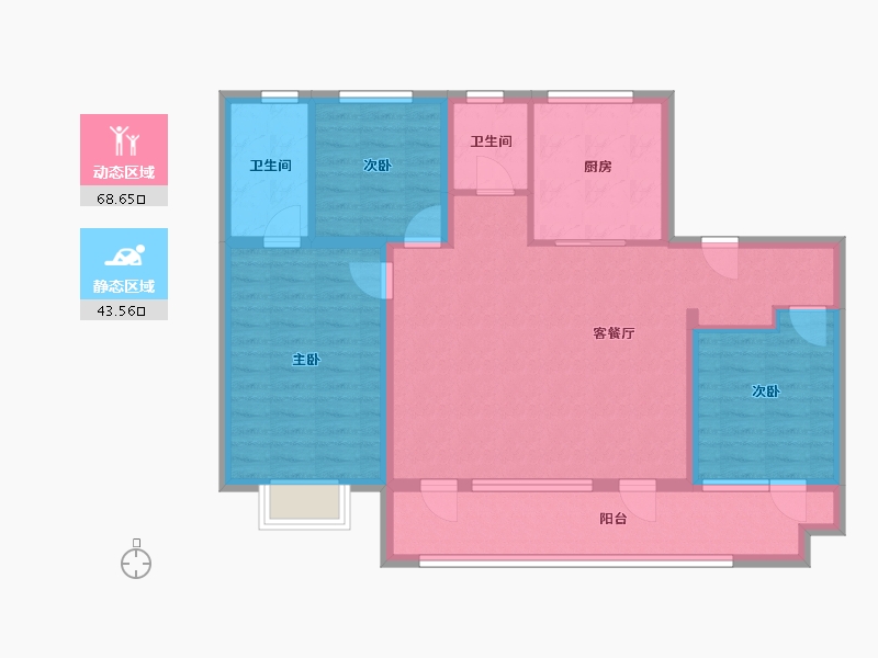 山东省-潍坊市-中南林清月-100.71-户型库-动静分区