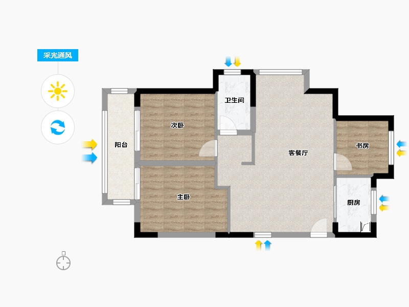 浙江省-嘉兴市-和善家园-80.00-户型库-采光通风