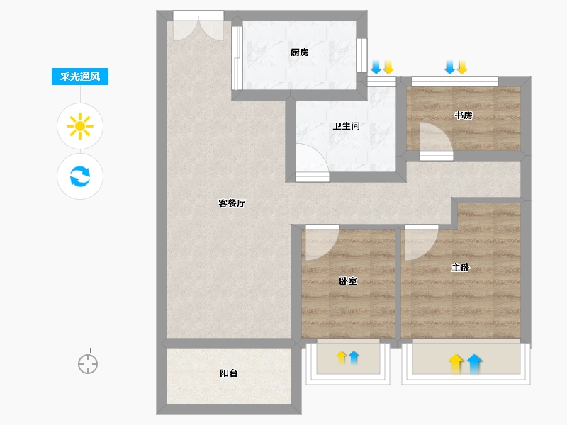 广东省-佛山市-灯湖首府-56.23-户型库-采光通风