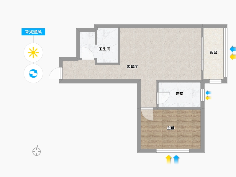 北京-北京市-迎曦园-57.58-户型库-采光通风