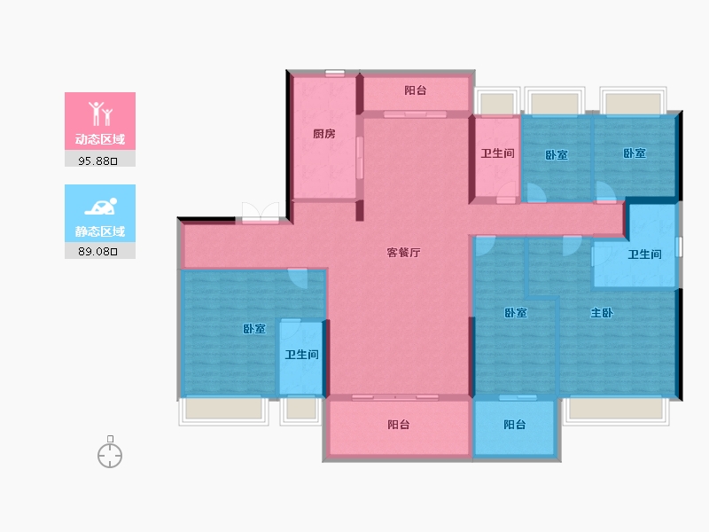 广东省-佛山市-碧桂园南海悦城-167.54-户型库-动静分区