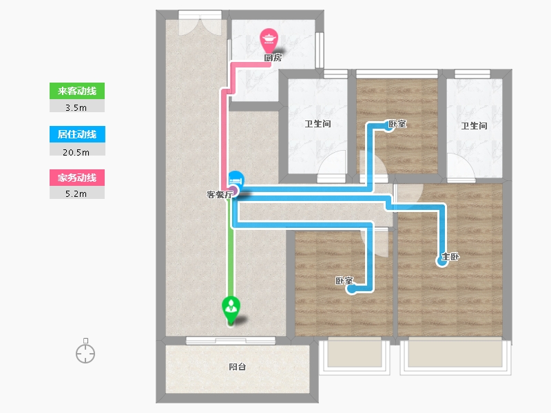 广东省-佛山市-灯湖首府-75.43-户型库-动静线