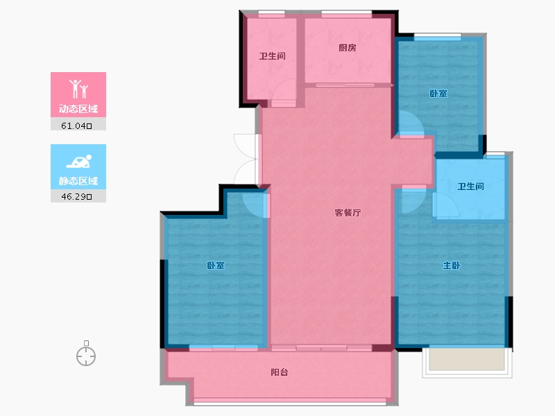 山东省-聊城市-冠县民生城市领秀-96.73-户型库-动静分区