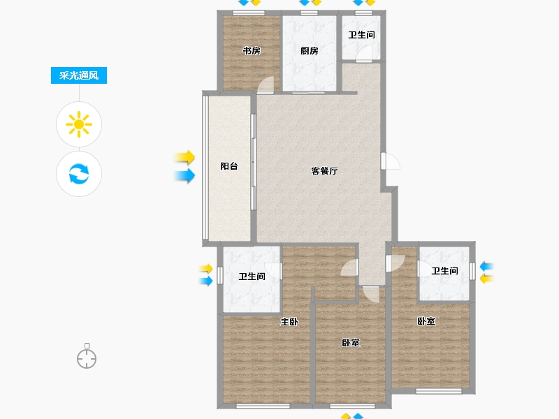 浙江省-杭州市-杭州国际金融中心-153.60-户型库-采光通风