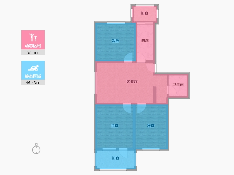 北京-北京市-建清园小区-北区-80.00-户型库-动静分区