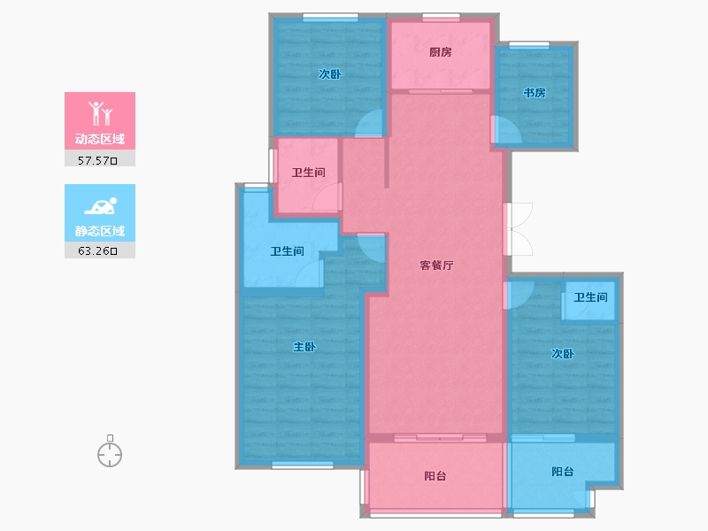 江苏省-镇江市-天怡瀚园-108.00-户型库-动静分区