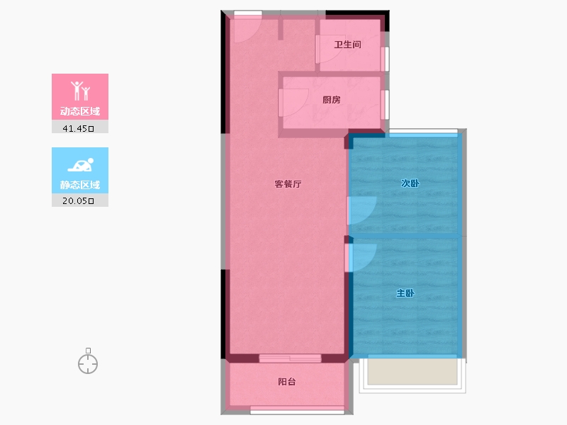 浙江省-台州市-中南珑悦-54.67-户型库-动静分区