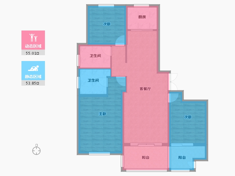 江苏省-镇江市-天怡瀚园-97.60-户型库-动静分区