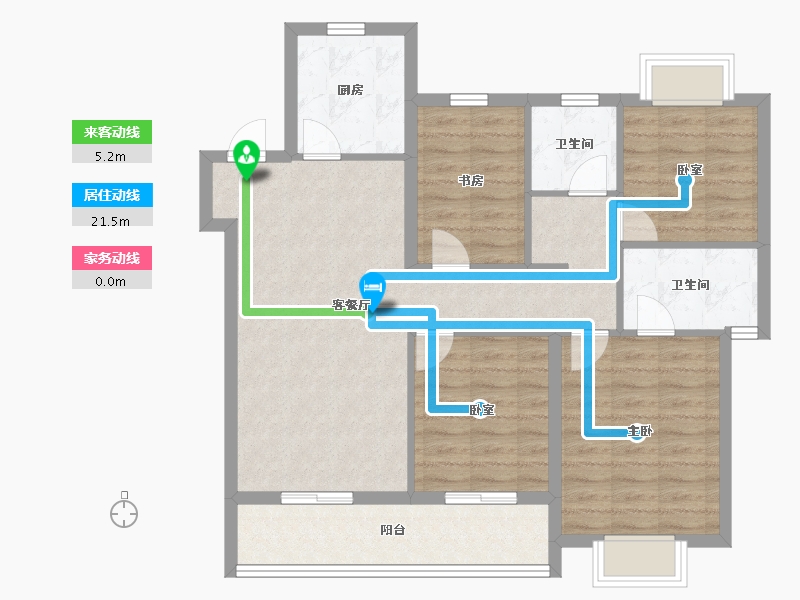 浙江省-杭州市-佳兆业棹月雅府-94.40-户型库-动静线