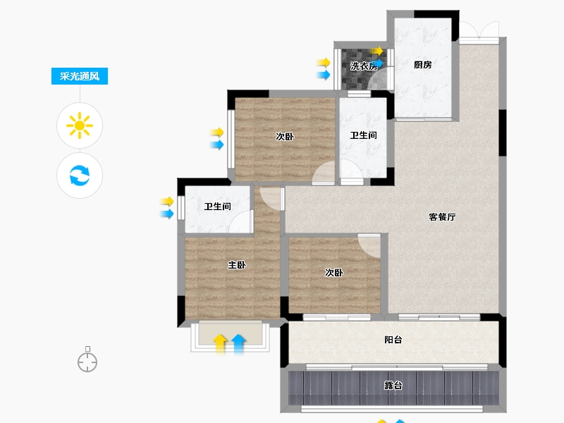 贵州省-黔南布依族苗族自治州-丰业江山樾-102.05-户型库-采光通风