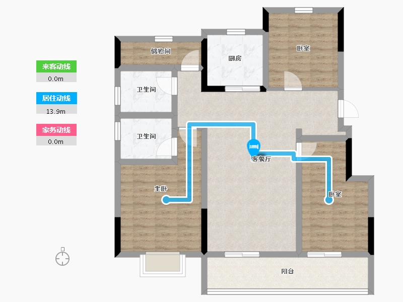 浙江省-杭州市-如沐清晖城-97.61-户型库-动静线